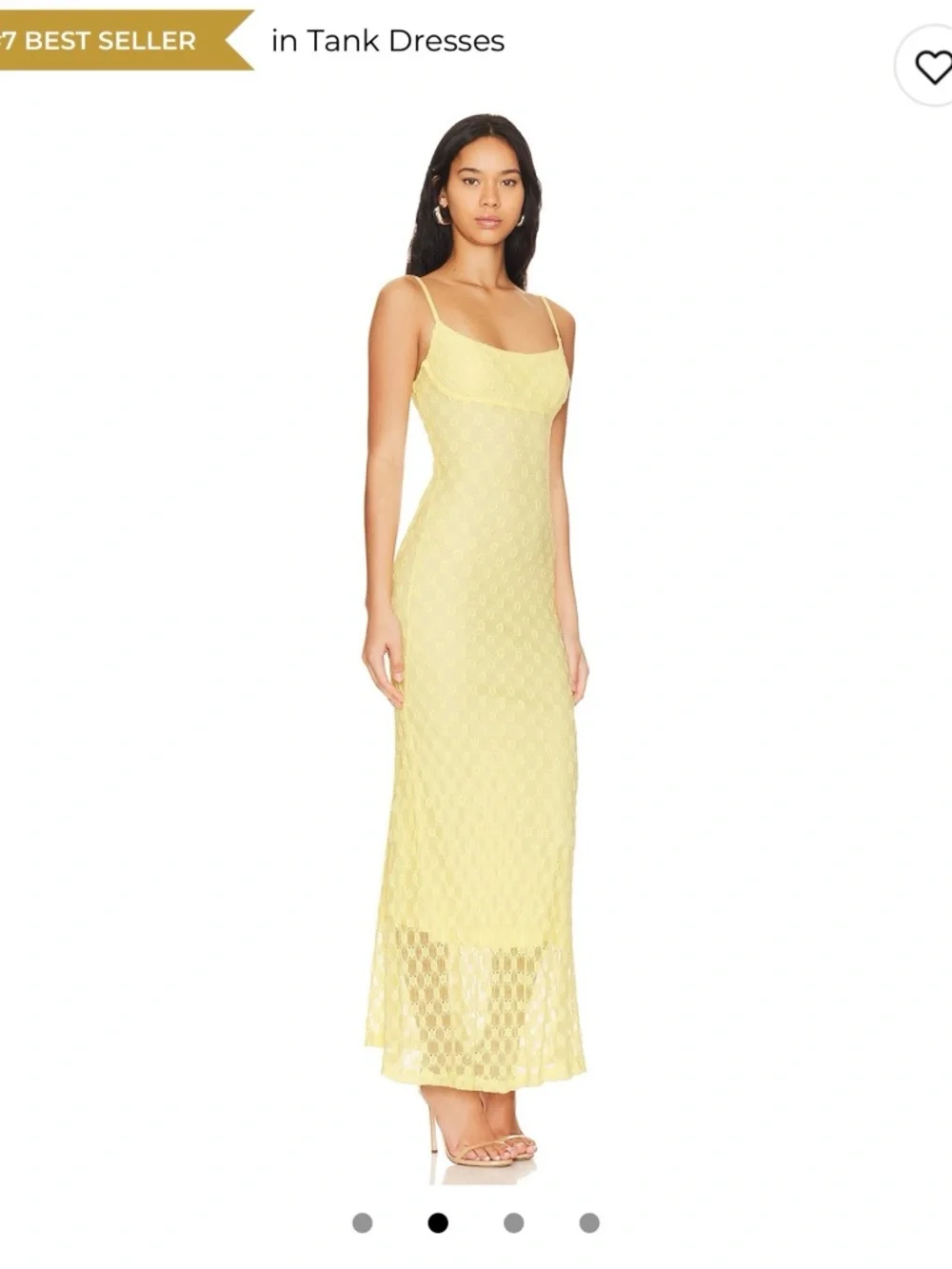 Bardot Yellow Lace Midi Dress - Picture 3 of 6